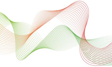 Tasarım için soyut renkli dalga öğesi. Dijital frekans dengeleyici. Şekillendirilmiş satır sanatı arka planı. Vektör illüstrasyonu. Harmanlama araçları kullanılarak oluşturulan çizgilerle dalga. Eğri dalgalı çizgi, düz çizgi