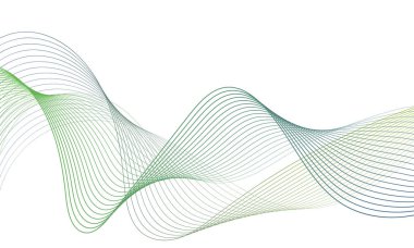 Tasarım için soyut renkli dalga öğesi. Dijital frekans dengeleyici. Şekillendirilmiş satır sanatı arka planı. Vektör illüstrasyonu. Harmanlama araçları kullanılarak oluşturulan çizgilerle dalga. Eğri dalgalı çizgi, düz çizgi