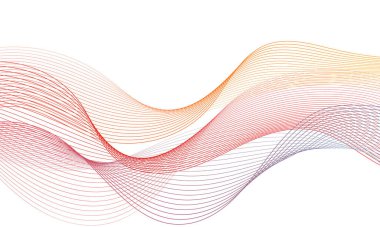 Tasarım için soyut renkli dalga öğesi. Dijital frekans dengeleyici. Şekillendirilmiş satır sanatı arka planı. Vektör illüstrasyonu. Harmanlama araçları kullanılarak oluşturulan çizgilerle dalga. Eğri dalgalı çizgi, düz çizgi