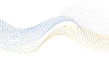 Tasarım için soyut renkli dalga öğesi. Dijital frekans dengeleyici. Şekillendirilmiş satır sanatı arka planı. Vektör illüstrasyonu. Harmanlama araçları kullanılarak oluşturulan çizgilerle dalga. Eğri dalgalı çizgi, düz çizgi