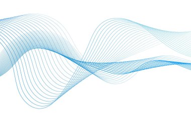 Tasarım için soyut renkli dalga öğesi. Dijital frekans dengeleyici. Şekillendirilmiş satır sanatı arka planı. Vektör illüstrasyonu. Harmanlama araçları kullanılarak oluşturulan çizgilerle dalga. Eğri dalgalı çizgi, düz çizgi