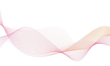 Tasarım için soyut renkli dalga öğesi. Dijital frekans dengeleyici. Şekillendirilmiş satır sanatı arka planı. Vektör illüstrasyonu. Harmanlama araçları kullanılarak oluşturulan çizgilerle dalga. Eğri dalgalı çizgi, düz çizgi