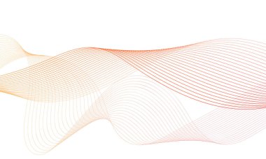 Tasarım için soyut renkli dalga öğesi. Dijital frekans dengeleyici. Şekillendirilmiş satır sanatı arka planı. Vektör illüstrasyonu. Harmanlama araçları kullanılarak oluşturulan çizgilerle dalga. Eğri dalgalı çizgi, düz çizgi