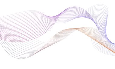 Tasarım için soyut renkli dalga öğesi. Dijital frekans dengeleyici. Şekillendirilmiş satır sanatı arka planı. Vektör illüstrasyonu. Harmanlama araçları kullanılarak oluşturulan çizgilerle dalga. Eğri dalgalı çizgi, düz çizgi