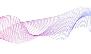 Tasarım için soyut renkli dalga öğesi. Dijital frekans dengeleyici. Şekillendirilmiş satır sanatı arka planı. Vektör illüstrasyonu. Harmanlama araçları kullanılarak oluşturulan çizgilerle dalga. Eğri dalgalı çizgi, düz çizgi