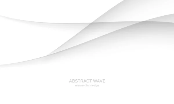 Abstraktní Bílé Pozadí Hladkými Šedými Liniemi Vlny Moderní Módní Geometrický — Stockový vektor