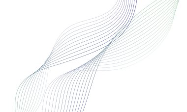 Tasarım için soyut renkli dalga öğesi. Dijital frekans dengeleyici. Şekillendirilmiş satır sanatı arka planı. Vektör illüstrasyonu. Harmanlama araçları kullanılarak oluşturulan çizgilerle dalga. Eğri dalgalı çizgi, düz çizgi