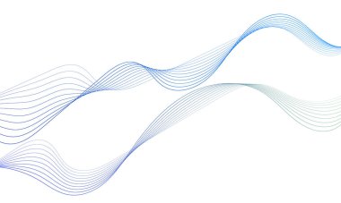 Tasarım için soyut renkli dalga öğesi. Dijital frekans dengeleyici. Şekillendirilmiş satır sanatı arka planı. Vektör illüstrasyonu. Harmanlama araçları kullanılarak oluşturulan çizgilerle dalga. Eğri dalgalı çizgi, düz çizgi