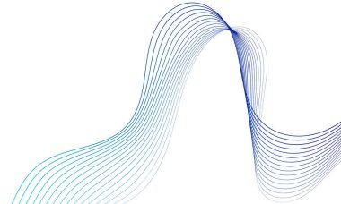 Tasarım için soyut renkli dalga öğesi. Dijital frekans dengeleyici. Şekillendirilmiş satır sanatı arka planı. Vektör illüstrasyonu. Harmanlama araçları kullanılarak oluşturulan çizgilerle dalga. Eğri dalgalı çizgi, düz çizgi
