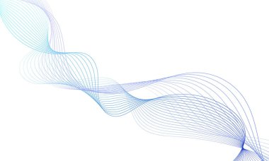 Tasarım için soyut renkli dalga öğesi. Dijital frekans dengeleyici. Şekillendirilmiş satır sanatı arka planı. Vektör illüstrasyonu. Harmanlama araçları kullanılarak oluşturulan çizgilerle dalga. Eğri dalgalı çizgi, düz çizgi