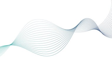 Tasarım için soyut renkli dalga öğesi. Dijital frekans dengeleyici. Şekillendirilmiş satır sanatı arka planı. Vektör illüstrasyonu. Harmanlama araçları kullanılarak oluşturulan çizgilerle dalga. Eğri dalgalı çizgi, düz çizgi