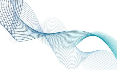 Tasarım için soyut renkli dalga öğesi. Dijital frekans dengeleyici. Şekillendirilmiş satır sanatı arka planı. Vektör illüstrasyonu. Harmanlama araçları kullanılarak oluşturulan çizgilerle dalga. Eğri dalgalı çizgi, düz çizgi