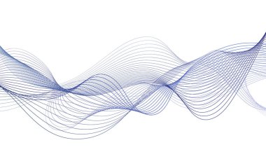 Tasarım için soyut renkli dalga öğesi. Dijital frekans dengeleyici. Şekillendirilmiş satır sanatı arka planı. Vektör illüstrasyonu. Harmanlama araçları kullanılarak oluşturulan çizgilerle dalga. Eğri dalgalı çizgi, düz çizgi