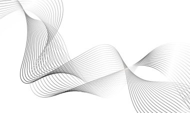 Tasarım için soyut renkli dalga öğesi. Dijital frekans dengeleyici. Şekillendirilmiş satır sanatı arka planı. Vektör illüstrasyonu. Harmanlama araçları kullanılarak oluşturulan çizgilerle dalga. Eğri dalgalı çizgi, düz çizgi