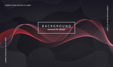 Soyut arkaplan. Tasarım posteri için dalga elemanı. Dijital frekans dengeleyici. Tarz sanatı. Karıştırma aracı kullanarak renkli parlak dalga çizgileri oluşturuldu. Kıvrımlı dalgalı çizgi düz çizgi.