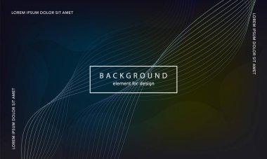 Soyut arkaplan. Tasarım posteri için dalga elemanı. Dijital frekans dengeleyici. Tarz sanatı. Karıştırma aracı kullanarak renkli parlak dalga çizgileri oluşturuldu. Kıvrımlı dalgalı çizgi düz çizgi.