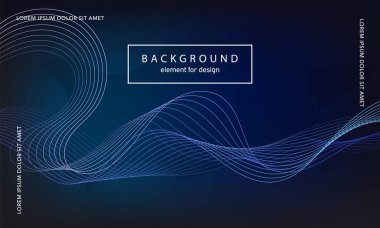 Soyut arkaplan. Tasarım posteri için dalga elemanı. Dijital frekans dengeleyici. Tarz sanatı. Karıştırma aracı kullanarak renkli parlak dalga çizgileri oluşturuldu. Kıvrımlı dalgalı çizgi düz çizgi.