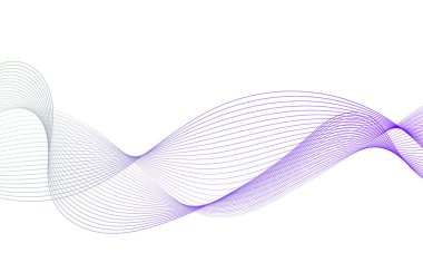 Tasarım için soyut renkli dalga öğesi. Dijital frekans dengeleyici. Şekillendirilmiş satır sanatı arka planı. Vektör illüstrasyonu. Harmanlama araçları kullanılarak oluşturulan çizgilerle dalga. Eğri dalgalı çizgi, düz çizgi