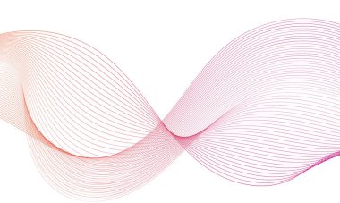 Tasarım için soyut renkli dalga öğesi. Dijital frekans dengeleyici. Şekillendirilmiş satır sanatı arka planı. Vektör illüstrasyonu. Harmanlama araçları kullanılarak oluşturulan çizgilerle dalga. Eğri dalgalı çizgi, düz çizgi