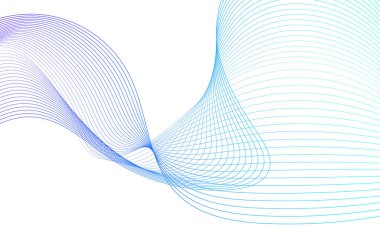 Tasarım için soyut renkli dalga öğesi. Dijital frekans dengeleyici. Şekillendirilmiş satır sanatı arka planı. Vektör illüstrasyonu. Harmanlama araçları kullanılarak oluşturulan çizgilerle dalga. Eğri dalgalı çizgi, düz çizgi