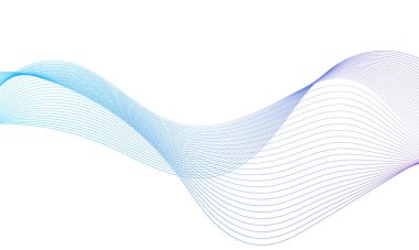Tasarım için soyut renkli dalga öğesi. Dijital frekans dengeleyici. Şekillendirilmiş satır sanatı arka planı. Vektör illüstrasyonu. Harmanlama araçları kullanılarak oluşturulan çizgilerle dalga. Eğri dalgalı çizgi, düz çizgi