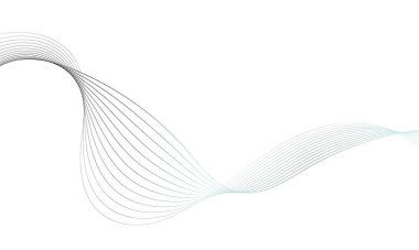 Tasarım için soyut renkli dalga öğesi. Dijital frekans dengeleyici. Şekillendirilmiş satır sanatı arka planı. Vektör illüstrasyonu. Harmanlama araçları kullanılarak oluşturulan çizgilerle dalga. Eğri dalgalı çizgi, düz çizgi