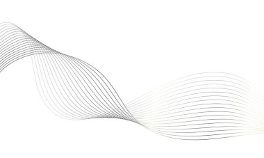 Tasarım için soyut renkli dalga öğesi. Dijital frekans dengeleyici. Şekillendirilmiş satır sanatı arka planı. Vektör illüstrasyonu. Harmanlama araçları kullanılarak oluşturulan çizgilerle dalga. Eğri dalgalı çizgi, düz çizgi