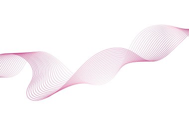 Tasarım için soyut renkli dalga öğesi. Dijital frekans dengeleyici. Şekillendirilmiş satır sanatı arka planı. Vektör illüstrasyonu. Harmanlama araçları kullanılarak oluşturulan çizgilerle dalga. Eğri dalgalı çizgi, düz çizgi