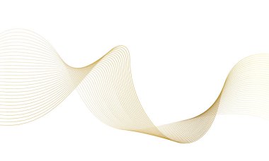 Abstract colorful wave element for design. Digital frequency track equalizer. Stylized line art background. Vector illustration.Wave with lines created using blend tool.Curved wavy line,smooth stripe
