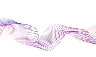 Tasarım için soyut renkli dalga öğesi. Dijital frekans dengeleyici. Şekillendirilmiş satır sanatı arka planı. Vektör illüstrasyonu. Harmanlama araçları kullanılarak oluşturulan çizgilerle dalga. Eğri dalgalı çizgi, düz çizgi
