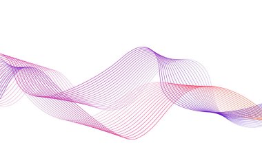 Tasarım için soyut renkli dalga öğesi. Dijital frekans dengeleyici. Şekillendirilmiş satır sanatı arka planı. Vektör illüstrasyonu. Harmanlama araçları kullanılarak oluşturulan çizgilerle dalga. Eğri dalgalı çizgi, düz çizgi