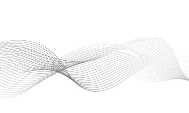 Abstract platinum wave element for design. Digital frequency track equalizer. Stylized line art background.Vector illustration.Wave with lines created using blend tool.Curved wavy line,smooth stripe