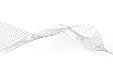 Abstract platinum wave element for design. Digital frequency track equalizer. Stylized line art background.Vector illustration.Wave with lines created using blend tool.Curved wavy line,smooth stripe
