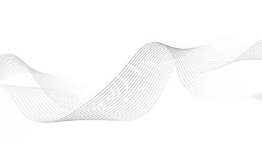 Abstract platinum wave element for design. Digital frequency track equalizer. Stylized line art background.Vector illustration.Wave with lines created using blend tool.Curved wavy line,smooth stripe