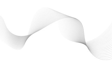 Abstract platinum wave element for design. Digital frequency track equalizer. Stylized line art background.Vector illustration.Wave with lines created using blend tool.Curved wavy line,smooth stripe