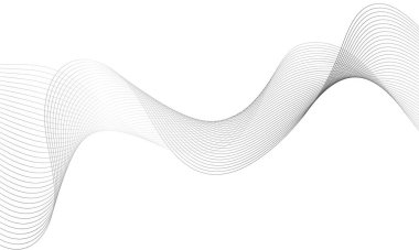 Abstract platinum wave element for design. Digital frequency track equalizer. Stylized line art background.Vector illustration.Wave with lines created using blend tool.Curved wavy line,smooth stripe