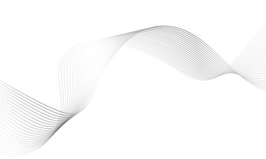 Abstract platinum wave element for design. Digital frequency track equalizer. Stylized line art background.Vector illustration.Wave with lines created using blend tool.Curved wavy line,smooth stripe