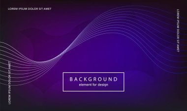 Soyut arkaplan. Tasarım posteri için dalga elemanı. Dijital frekans dengeleyici. Tarz sanatı. Karıştırma aracı kullanarak renkli parlak dalga çizgileri oluşturuldu. Kıvrımlı dalgalı çizgi düz çizgi.