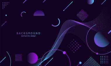 Soyut eğim arkaplanı. Tasarım için dalga elemanı. Dijital frekans dengeleyici. Tarz sanatı. Karıştırma aracı kullanılarak oluşturulan çizgilerle renkli parlak bir dalga. Kıvrımlı dalgalı çizgi düz şerit. Vektör illüstrasyonu.