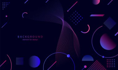 Soyut eğim arkaplanı. Tasarım için dalga elemanı. Dijital frekans dengeleyici. Tarz sanatı. Karıştırma aracı kullanılarak oluşturulan çizgilerle renkli parlak bir dalga. Kıvrımlı dalgalı çizgi düz şerit. Vektör illüstrasyonu.