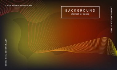 Soyut arkaplan. Tasarım posteri için dalga elemanı. Dijital frekans dengeleyici. Tarz sanatı. Karıştırma aracı kullanarak renkli parlak dalga çizgileri oluşturuldu. Kıvrımlı dalgalı çizgi düz çizgi.