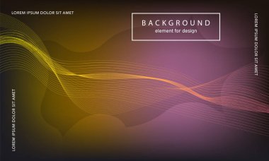 Soyut arkaplan. Tasarım posteri için dalga elemanı. Dijital frekans dengeleyici. Tarz sanatı. Karıştırma aracı kullanarak renkli parlak dalga çizgileri oluşturuldu. Kıvrımlı dalgalı çizgi düz çizgi.