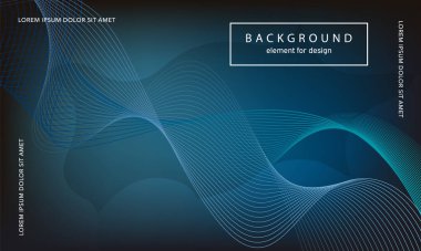 Soyut arkaplan. Tasarım posteri için dalga elemanı. Dijital frekans dengeleyici. Tarz sanatı. Karıştırma aracı kullanarak renkli parlak dalga çizgileri oluşturuldu. Kıvrımlı dalgalı çizgi düz çizgi.