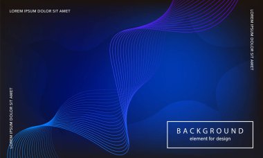 Soyut arkaplan. Tasarım posteri için dalga elemanı. Dijital frekans dengeleyici. Tarz sanatı. Karıştırma aracı kullanarak renkli parlak dalga çizgileri oluşturuldu. Kıvrımlı dalgalı çizgi düz çizgi.