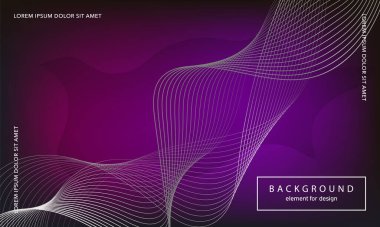 Soyut arkaplan. Tasarım posteri için dalga elemanı. Dijital frekans dengeleyici. Tarz sanatı. Karıştırma aracı kullanarak renkli parlak dalga çizgileri oluşturuldu. Kıvrımlı dalgalı çizgi düz çizgi.