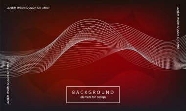 Soyut arkaplan. Tasarım posteri için dalga elemanı. Dijital frekans dengeleyici. Tarz sanatı. Karıştırma aracı kullanarak renkli parlak dalga çizgileri oluşturuldu. Kıvrımlı dalgalı çizgi düz çizgi.