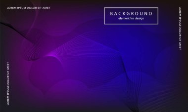 Soyut arkaplan. Tasarım posteri için dalga elemanı. Dijital frekans dengeleyici. Tarz sanatı. Karıştırma aracı kullanarak renkli parlak dalga çizgileri oluşturuldu. Kıvrımlı dalgalı çizgi düz çizgi.