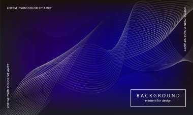 Soyut arkaplan. Tasarım posteri için dalga elemanı. Dijital frekans dengeleyici. Tarz sanatı. Karıştırma aracı kullanarak renkli parlak dalga çizgileri oluşturuldu. Kıvrımlı dalgalı çizgi düz çizgi.