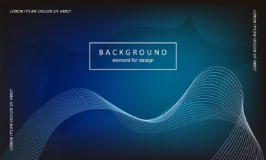 Soyut arkaplan. Tasarım posteri için dalga elemanı. Dijital frekans dengeleyici. Tarz sanatı. Karıştırma aracı kullanarak renkli parlak dalga çizgileri oluşturuldu. Kıvrımlı dalgalı çizgi düz çizgi.