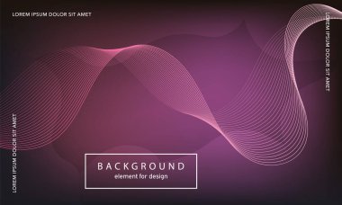 Soyut arkaplan. Tasarım posteri için dalga elemanı. Dijital frekans dengeleyici. Tarz sanatı. Karıştırma aracı kullanarak renkli parlak dalga çizgileri oluşturuldu. Kıvrımlı dalgalı çizgi düz çizgi.